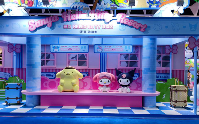 “三亞Hello Kitty度假區(qū)”展館。人民網 劉瀚濤攝