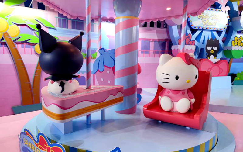 “三亞Hello Kitty度假區(qū)”展館。人民網(wǎng) 劉瀚濤攝