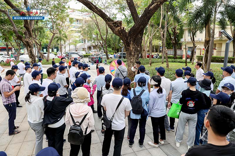 趣味游戲寓教于樂，增進水知識了解。三亞市治水辦供圖