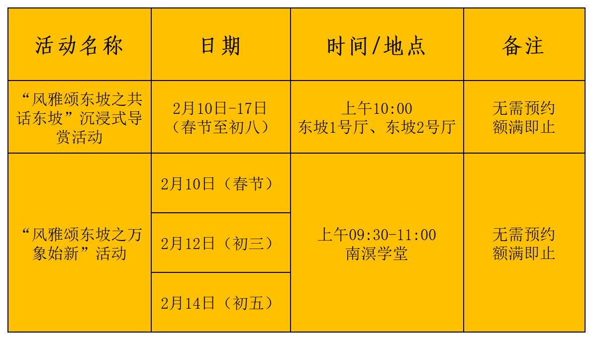 春節(jié)期間社教活動(dòng)表。海南省博物館供圖