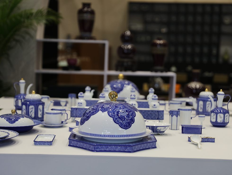 展出的景德鎮(zhèn)瓷器