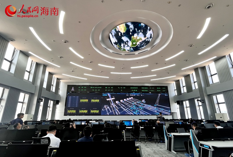 海南商業(yè)航天發(fā)射場控制中心。人民網(wǎng)記者 毛雷攝