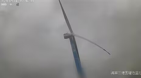 全球最大海上風(fēng)機(jī)MySE18.X-20MW機(jī)組直面“摩羯”。受訪者供圖