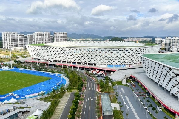 三亞市體育中心實景圖。 北京城建六集團提供