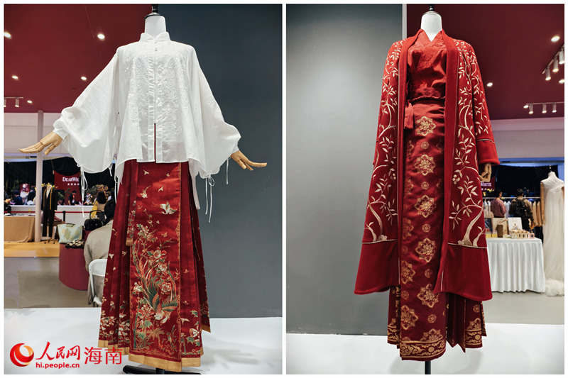 消博會(huì)上，傳統(tǒng)中式元素與現(xiàn)代時(shí)尚設(shè)計(jì)相結(jié)合的“新中式”女裝特別受采購(gòu)商關(guān)注。人民網(wǎng) 符澤民攝