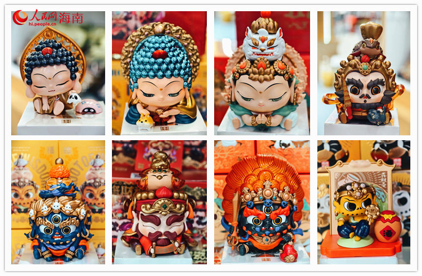 西藏館的財神、慧根系列盲盒，在展會現(xiàn)場十分搶鏡。人民網(wǎng) 符澤民攝